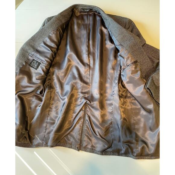 Jos. A. Bank Men's 100% Wool Blazer Sport Coat Brown Tweed Sz 44R 2 Button - Picture 11 of 15